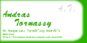 andras tormassy business card